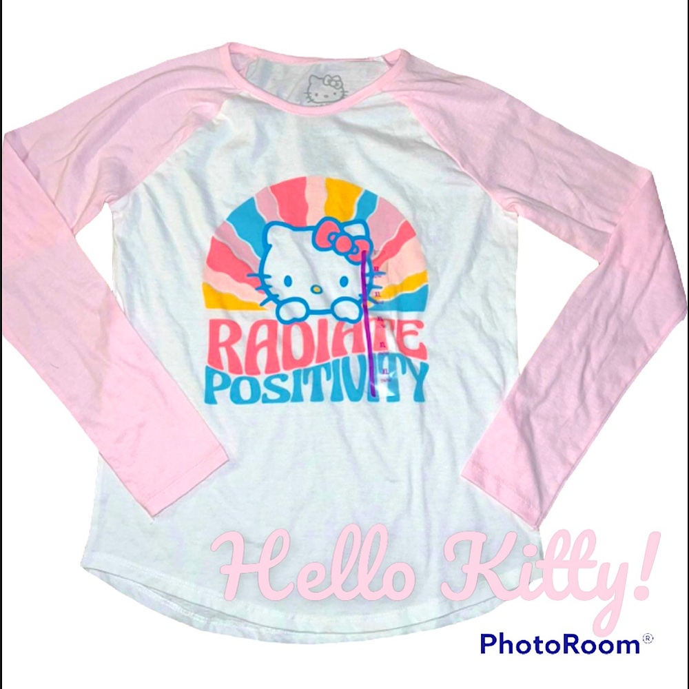 🎀 Hello Kitty 🥹 Long Sleeve Shirt XS Women XL Girls Baby Pink Bubblegum